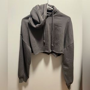 gray cropped hoodie from divided